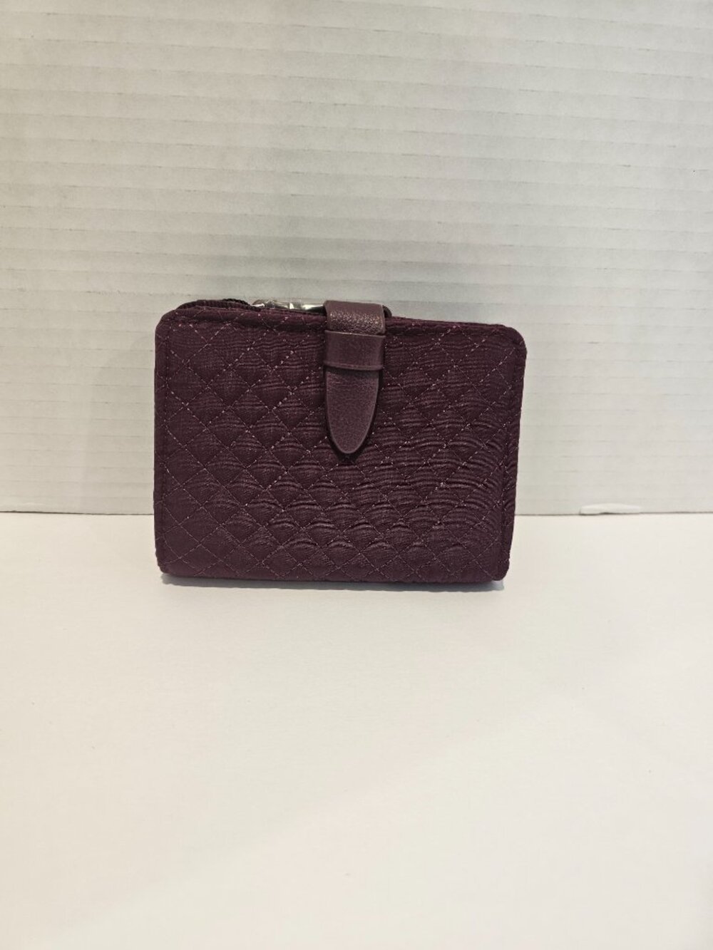 NWT Vera Bradley Iconic RFID Small Wallet Mulled Wine Burgundy Microfiber Maroon
